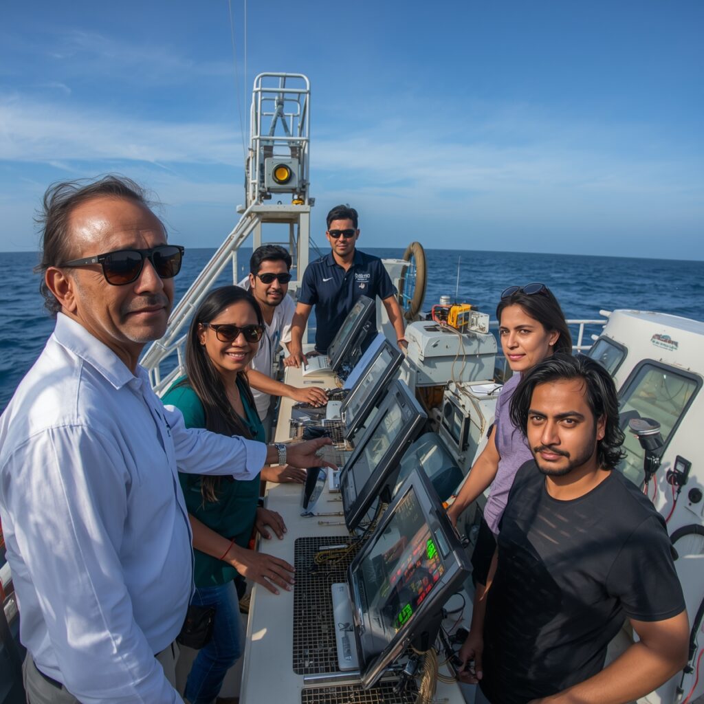 “Sonar scan showing layout of lost Dwarka city, marine archaeological research”